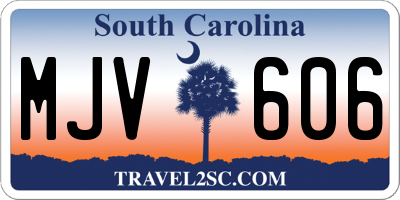 SC license plate MJV606