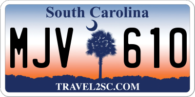 SC license plate MJV610