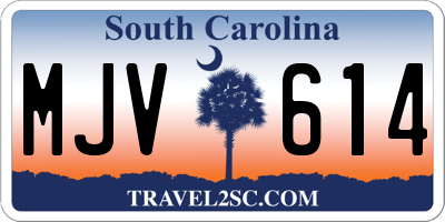SC license plate MJV614