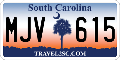 SC license plate MJV615