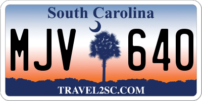 SC license plate MJV640