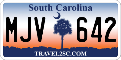 SC license plate MJV642