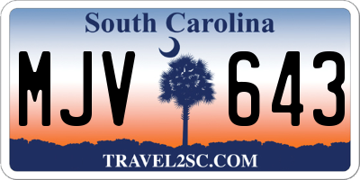SC license plate MJV643