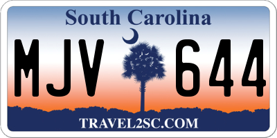 SC license plate MJV644