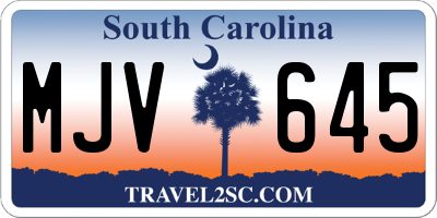 SC license plate MJV645