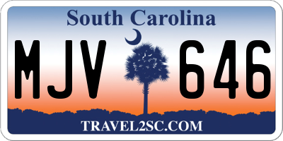 SC license plate MJV646