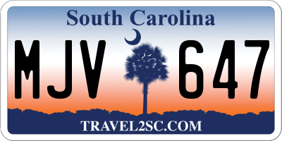 SC license plate MJV647