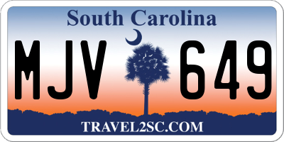 SC license plate MJV649