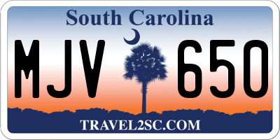 SC license plate MJV650