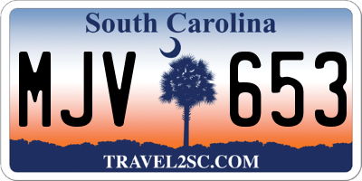 SC license plate MJV653