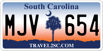 SC license plate MJV654