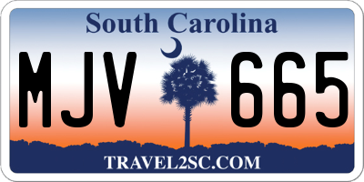 SC license plate MJV665