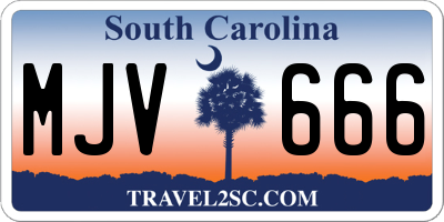 SC license plate MJV666