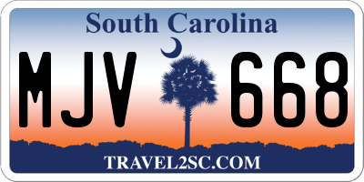 SC license plate MJV668