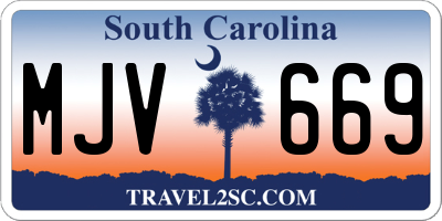 SC license plate MJV669