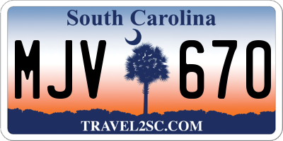 SC license plate MJV670