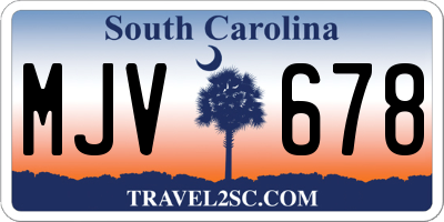 SC license plate MJV678