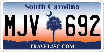 SC license plate MJV692