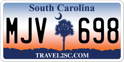 SC license plate MJV698