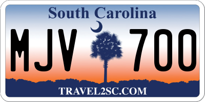 SC license plate MJV700