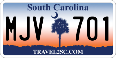 SC license plate MJV701