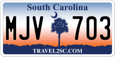 SC license plate MJV703