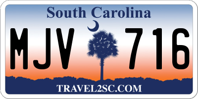 SC license plate MJV716