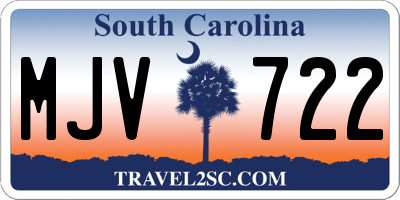SC license plate MJV722