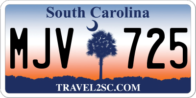 SC license plate MJV725