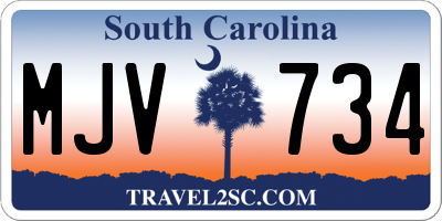 SC license plate MJV734