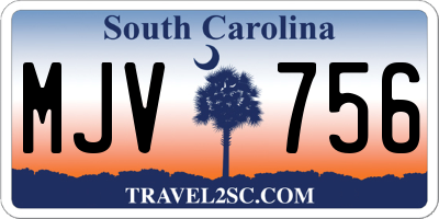 SC license plate MJV756