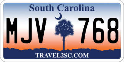 SC license plate MJV768