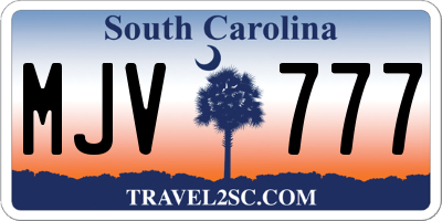 SC license plate MJV777