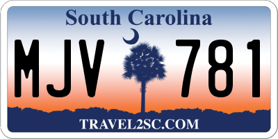 SC license plate MJV781