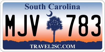 SC license plate MJV783