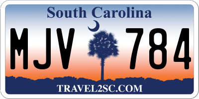 SC license plate MJV784