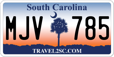 SC license plate MJV785