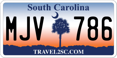 SC license plate MJV786