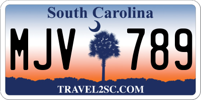 SC license plate MJV789