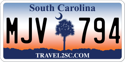 SC license plate MJV794