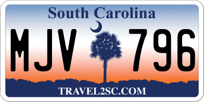 SC license plate MJV796