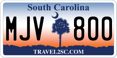 SC license plate MJV800