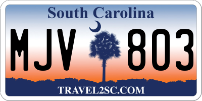 SC license plate MJV803