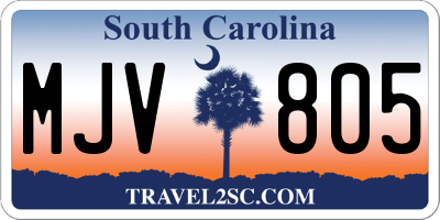SC license plate MJV805