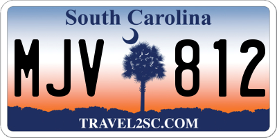 SC license plate MJV812