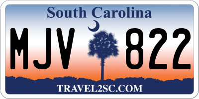 SC license plate MJV822