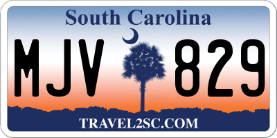 SC license plate MJV829