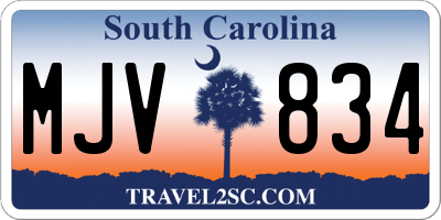 SC license plate MJV834