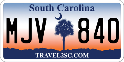 SC license plate MJV840