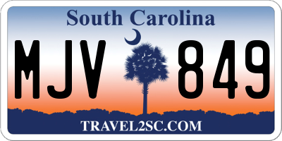 SC license plate MJV849